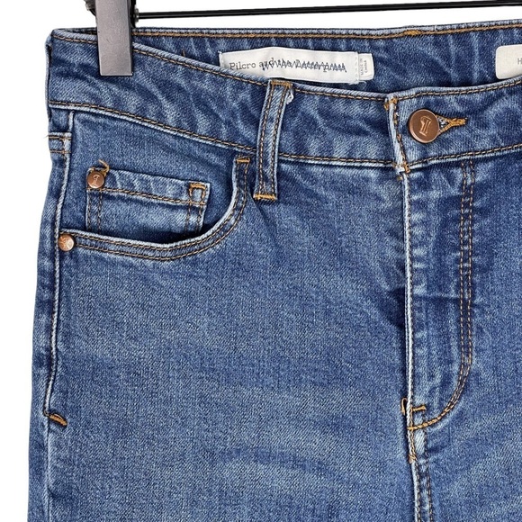 Anthropologie Pilcro Jeans Womens 26 High Rise Flare Raw Hem Seamed Stretch - Picture 7 of 9